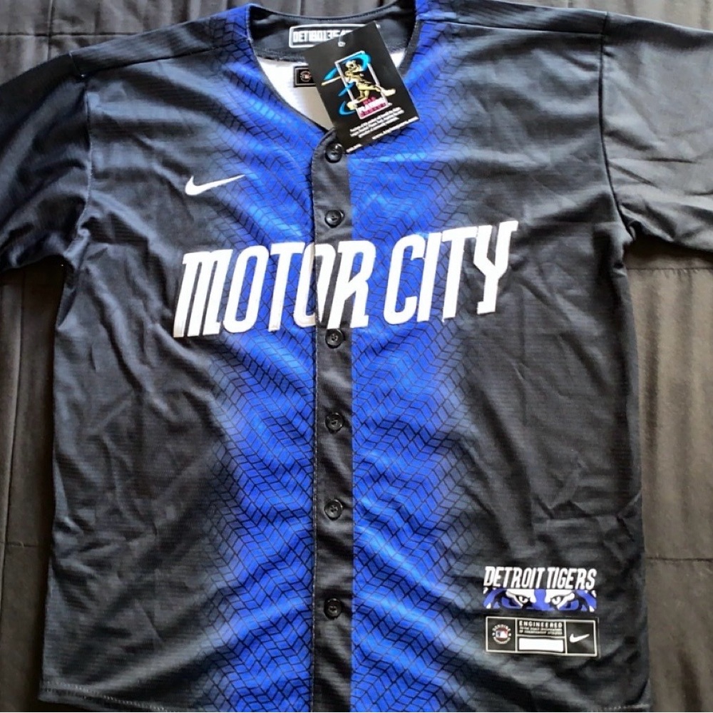 Nike Motor City Blue and Black Jersey